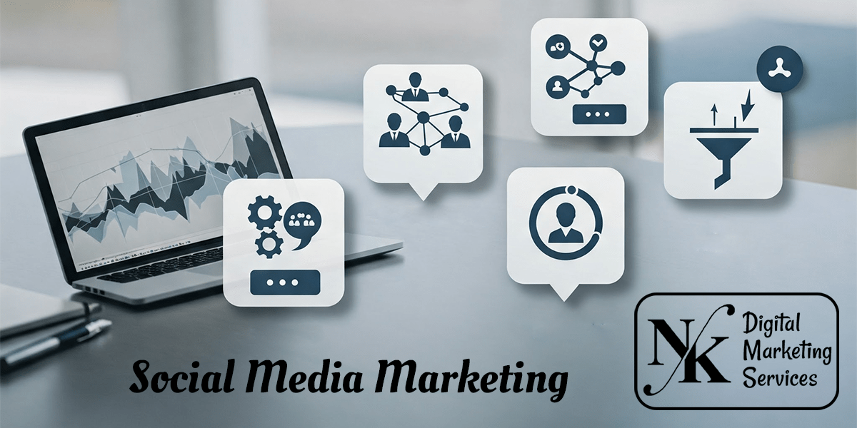 NK Digital Marketing in Salem specializes in strategic Social Media Marketing. Grow your audience, boost engagement & drive sales on Facebook, Instagram, LinkedIn & more. Expert strategies for your business!